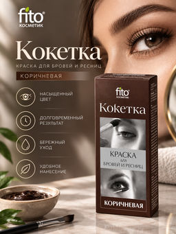 ФК/ Краска д/бровей и ресниц "Кокетка" т.КОРИЧНЕВЫЙ . 25 /арт-1201/