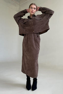 Рубашка вельвет 080/02/Коричневый - M&G all natural фото 4