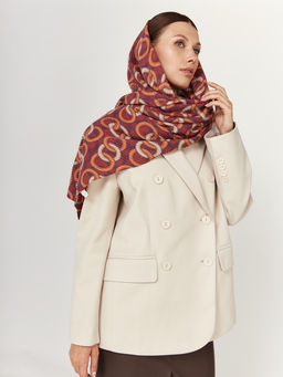 Большой, мягкий, тонкий и очень нежный двусторонний палантин с рисунком - Tantino фото 5