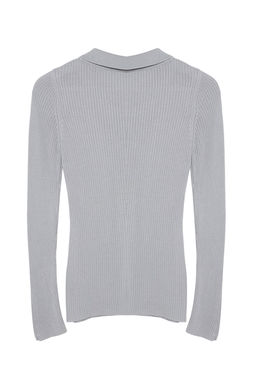 Gri Dugme Detayl? Ince Triko Kazak TWOAW25KZ00083 - Trendyolmilla фото 7