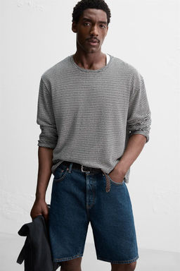 LIMITED EDITION STRAIGHT-LEG DENIM BERMUDA SHORTS - Zara фото 7