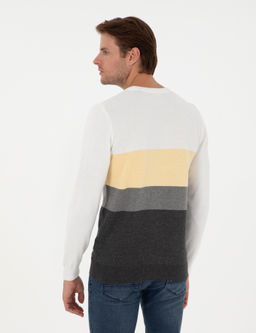 Gri Melanj Slim Fit Bisiklet Yaka Triko Kazak - Pierre cardin фото 5