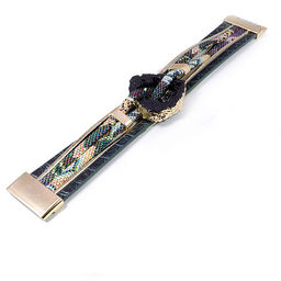 Браслет Черный кристаллы на магните с натуральным камнем