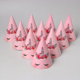 Цена за 10 шт. Колпак праздничный бумажный Единорог. Мордочка, 16 см - Страна карнавалия фото 4