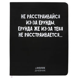 Дневник универсальный для 1-11 класса "Не расстраивайся из-за ерунды", интегральная обложка, искусственная кожа, шелкография, ляссе, 80 г/м²