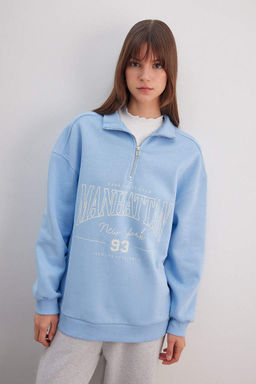 Мягкий толстый свитшот-туника с круглым вырезом стандартной посадки