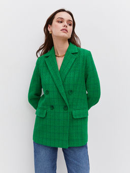 Двубортный жакет из фактурной ткани