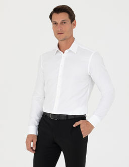 Белая приталенная рубашка с длинным рукавом - Cacharel фото 3