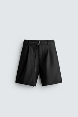 BERMUDA RELAXED FIT PLIEGUES CINTUR?N / Verde gris - Zara фото 7