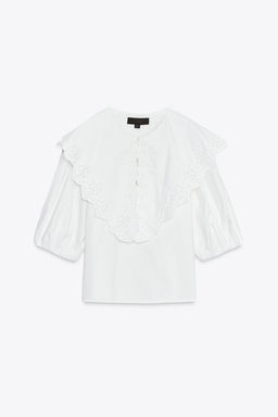POPLIN SHIRT WITH PETER PAN COLLAR - Zara фото 12