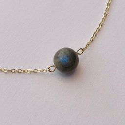 Кулон на цепочке из Лабрадора 38 см +