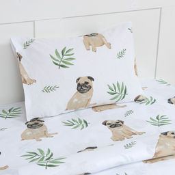 Постельное бельё Этель 1,5 сп Мопсы 143х215 см, 150х214 см, 50х70 см -1 шт, 100% хлопок, бязь  фото 2