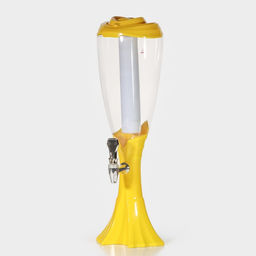 Башня пивная Вавилон, колба 3 л, подсветка, батарейки cr 2032, пластик, жёлтая