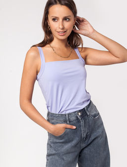 VILATTE / Топ с двуслойной зоной бра из премиального хлопка