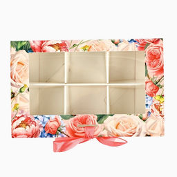 Цена за 5 шт. Коробка под 6 конфет с ячейками «Подарок» 14.8 х 9.5 х 3.5 см