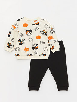 K?z Bebek Minnie Mouse Bask?l? Sweatshirt ve E?ofman Alt 2li