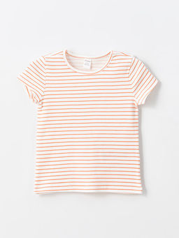 Bisiklet Yaka ?izgili K?z Bebek Ti??rt 3l? - Waikiki фото 2