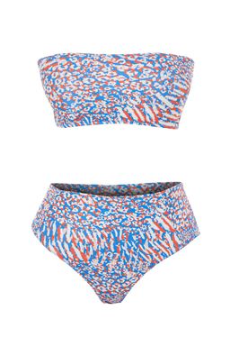 TRENDYOLMILLA Leopar Desenli Straplez Yuksek Bel Hipster Bikini Tak?m? TBESS22BT0018 фото 18
