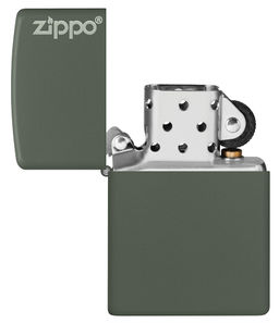 Зажигалка ZIPPO Логотип с зеленым матовым покрытием | Logo Green Matte 221ZL  фото 4