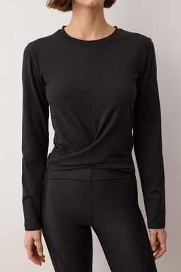 Siyah Micro Spor Orme Ust/Bluz THMAW26BZ00006 - Trendyolmilla фото 3