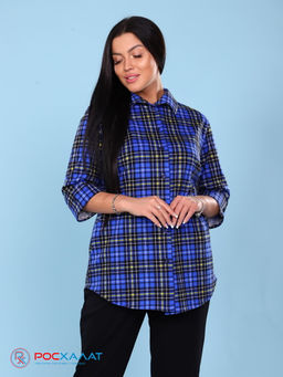 Женская трикотажная рубашка т.синий КР-02 (3)