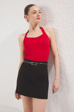 TRENDYOLMILLA Siyah Kare Yaka Slim Boyundan Baglamal? Orme Body TWOSS25BD00019  фото 2