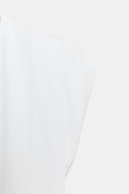 CAMISETA ESCOTE PICO ALGOD?N / Blanco - Zara фото 7
