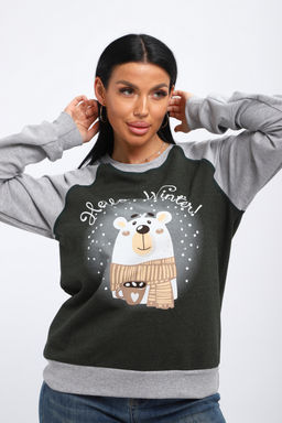 Лонгслив женский из футера Гамми хаки