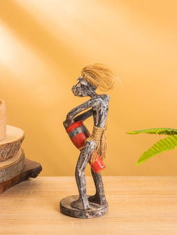 Сувенир «Абориген с джембе», 8×7×21 см, дерево