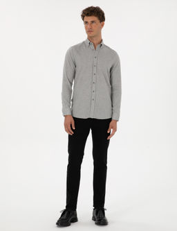 Gri Slim Fit Uzun Kollu G_mlek - Pierre cardin фото 4