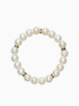 Цена за 2 шт. Набор детский «Выбражулька» 2 предмета: бусы, браслет, жемчуг стразы, цвет белый