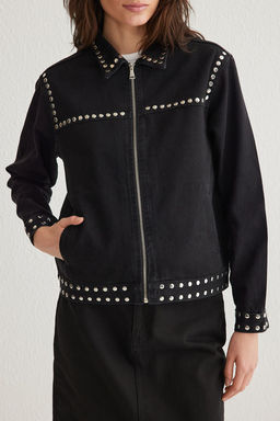Siyah Gumus Trok Tasl? Denim Ceket TWOSS25CE00019 - Trendyolmilla фото 3