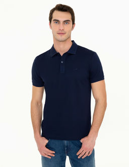 Lacivert Slim Fit Polo Yaka Merserize Ti__rt