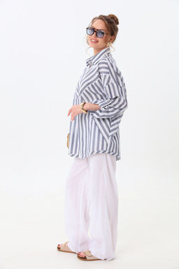 Костюм NIKVA н961-3 молоко+сине-белые полосы  фото 5