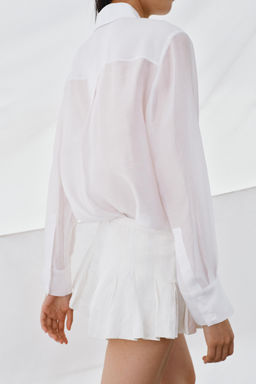 CAMISA FLUIDA BORDADOS ZW COLLECTION / Blanco - Zara фото 3