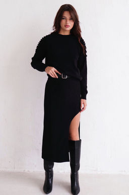 Martichelli Юбка с вырезом чёрная  фото 12