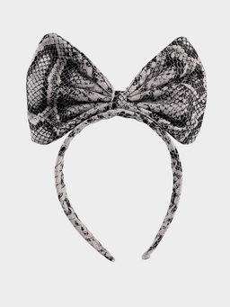 Ободок для волос Бантик змеинный принт