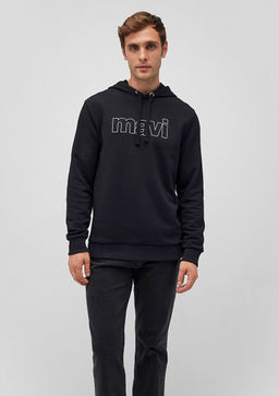 Mavi Logo Baskl Kaponlu Siyah Sweatshirt  фото 10