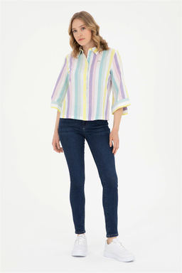 Женская мятная рубашка с длинным рукавом Неожиданная скидка в корзине - U.s. polo assn фото 4