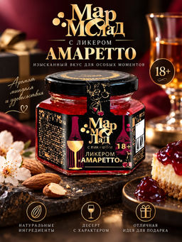 Мармелад желейный "С вишней и ликером "Амаретто", 130гр Мармелад желейный "С вишней и ликером "Амаретто", 130гр