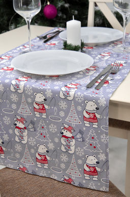 Дорожка на стол из рогожки 145x45 Happy Fox Home