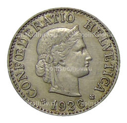 Монета 10 раппенов 1926 года Швейцария