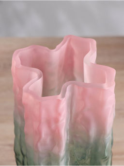 Ваза «Кимберли», 25×12 см, стекло, зелёная, розовая