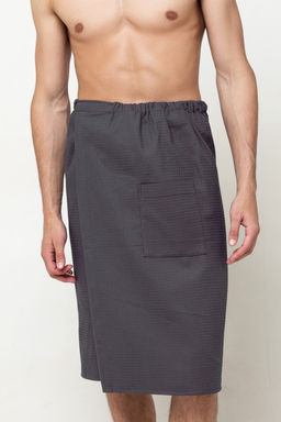 Мужской вафельный килт на липучке темно-серый В-10 (32)