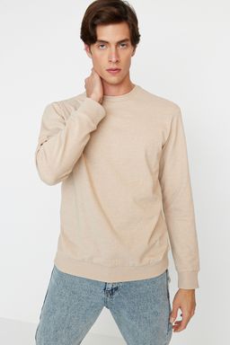 Bej Regular/Normal Kesim Ici Polar/S?cak Tutan Sweatshirt TMNAW21SW1208
