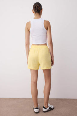 Siyah Muslin Beli Lastikli Yuksek Bel City Boy Sort & Bermuda TWOSS25SR00233 - Trendyolmilla фото 4