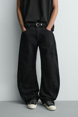 JEANS BARREL FIT CREMALLERAS / Negro - Zara фото 2