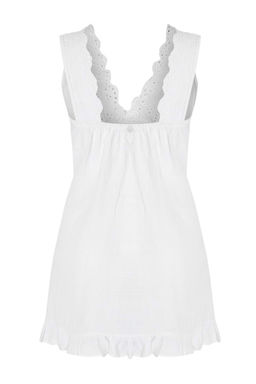 Beyaz Dokuma Mini Brodeli 100% Pamuk Plaj Elbisesi TBESS26EL00009 - Trendyolmilla фото 2