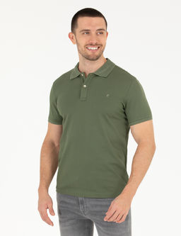 Haki Slim Fit Polo Yaka Merserize Ti__rt