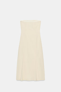 VESTIDO MIDI VOLANTES RELIEVE / Marfil - Zara фото 7